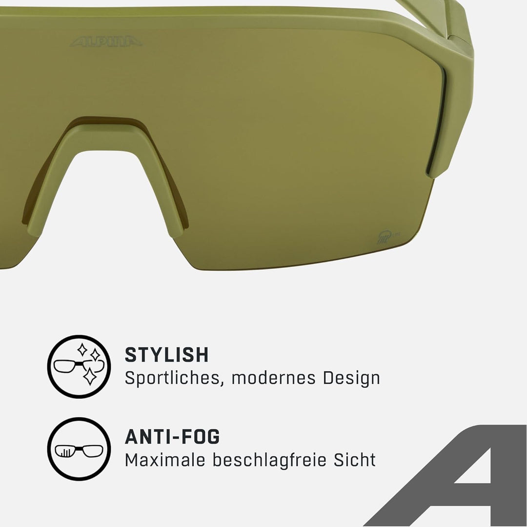 ALPINA RAM HR Q-LITE V - Verspiegelte, Kontrastverstärkende & Beschlagfreie Sport- & Fahrradbrille M