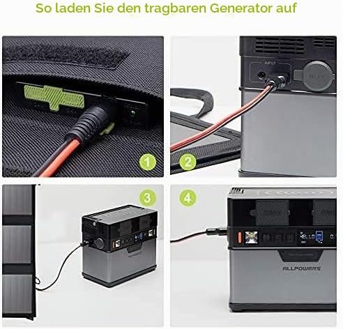 ALLPOWERS 100W Faltbares Solarpanel Tragbares Solarpanel Monokristalline Solarmodul Solarladegerät m
