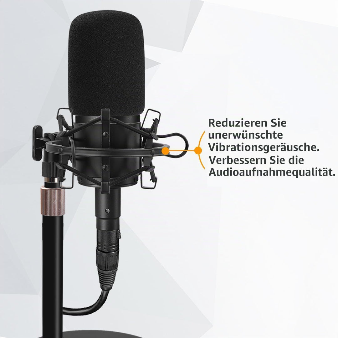 AT2020 Tisch Mikrofonständer mit Mikrofonspinne und Windschutz aus Schaumstoff für Audio Technica AT