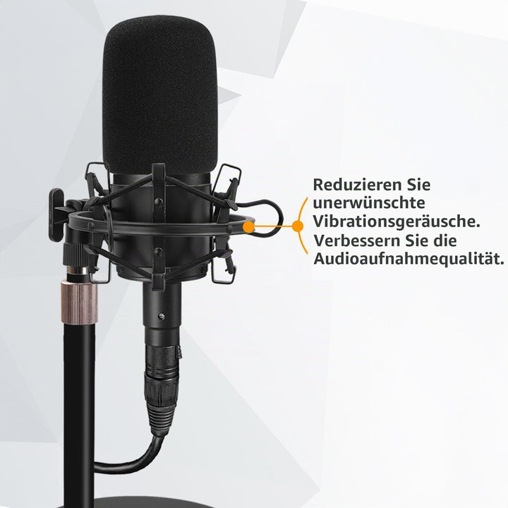 AT2020 Tisch Mikrofonständer mit Mikrofonspinne und Windschutz aus Schaumstoff für Audio Technica AT