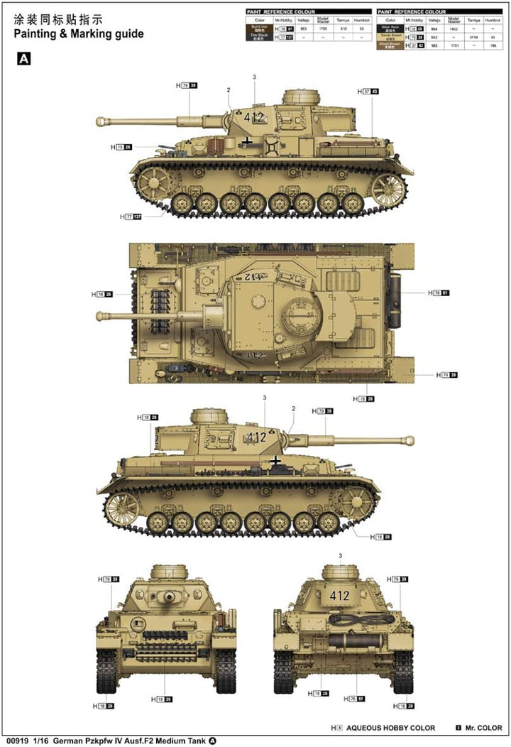 Trumpeter Pzkpfw IV Ausführung F2, TR00919, Mehrfarbig