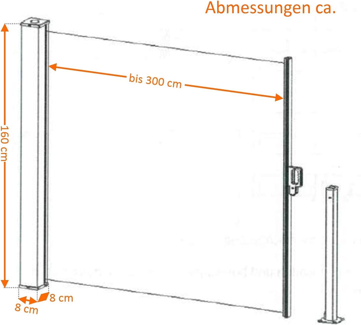 RABURG Seitenmarkise mit Foto Skyline New York Links - Windschutz/Sichtschutz/Seitenrollo 160 x 300