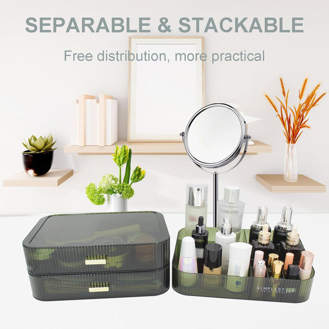 Makeup Organizer mit 2 Schubladen, Kosmetik-Organizer für Schlafzimmer und Bad Eitelkeit Arbeitsplat