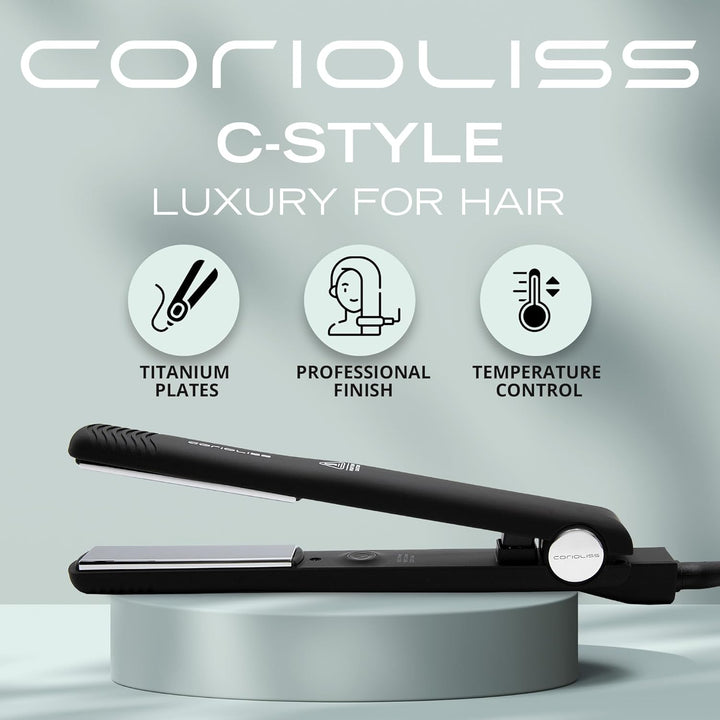 Corioliss C-Style | Haarglätter mit Titanplatten | Temperatur 165–220°C | Ionen-Technologie | Glätte