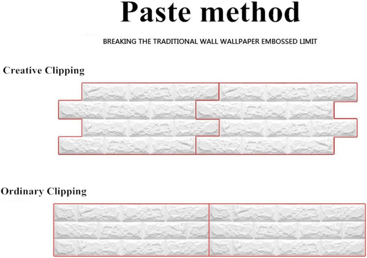 Leisu 3D tapeten wandsticker Wandpaneele selbstklebend weiss Ziegelstein-Tapete Brick Muster Tapete