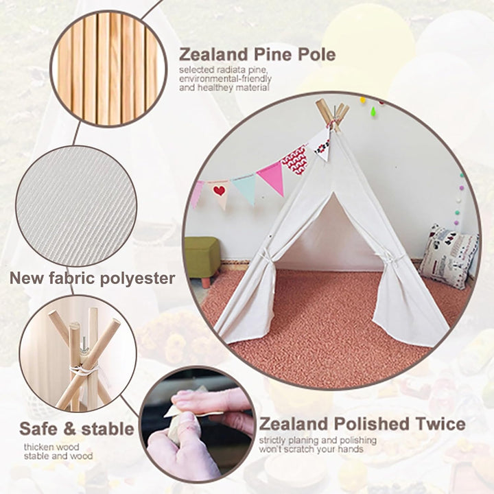 Sleeleece Tipi Zelt für Kinder,Tippi Kinderzelt,Kinderzelt Spielzelt Tipizelt Indoor,Kinderzelte für