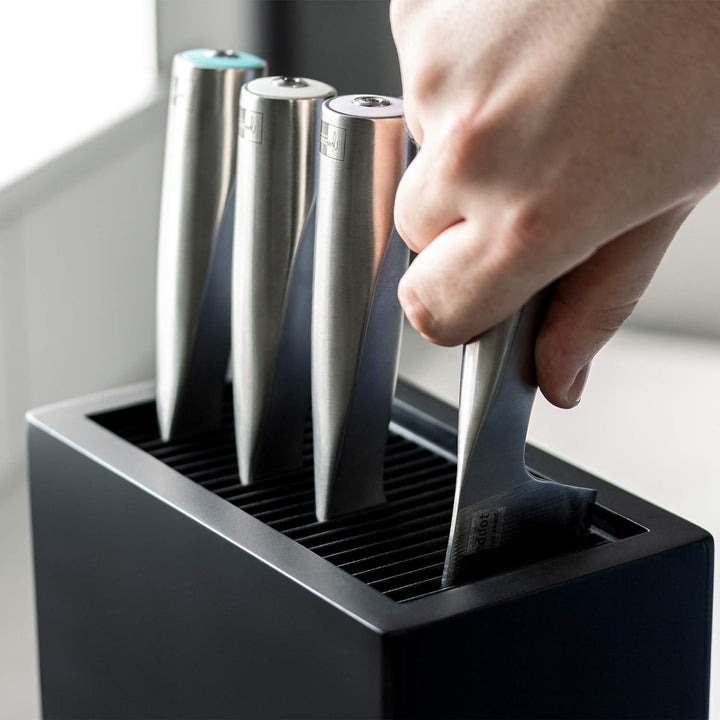 Rockingham Forge Leeres Messerblock, Kunststoff, Mattes Schwarz, 18.5 x 10.5 x 22.5 cm, aufrecht, Le