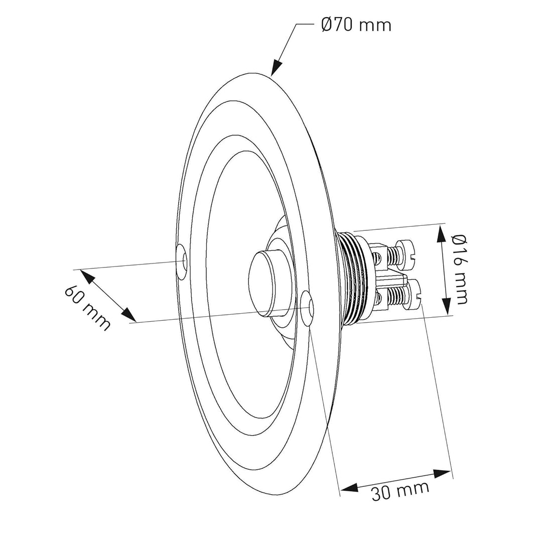 HUBER Unterputz Klingeltaster 1-fach aus Messing rund - Türklingelknopf - Haustürklingel Unterputz a