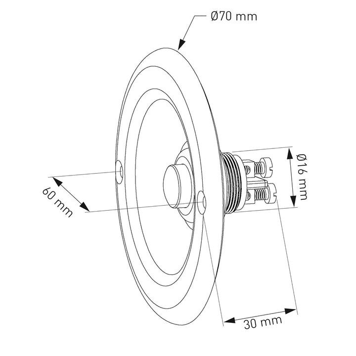 HUBER Unterputz Klingeltaster 1-fach aus Messing rund - Türklingelknopf - Haustürklingel Unterputz a