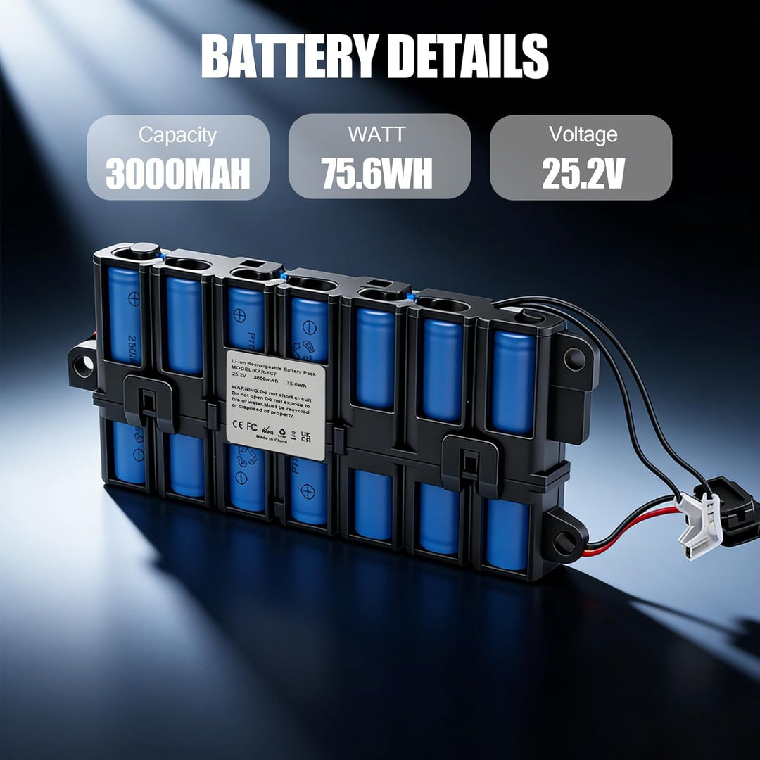 3000 mAh Akku für Kärcher FC7, kompatibel mit 9.013.772.0, EO2321-00091774 25,2 V