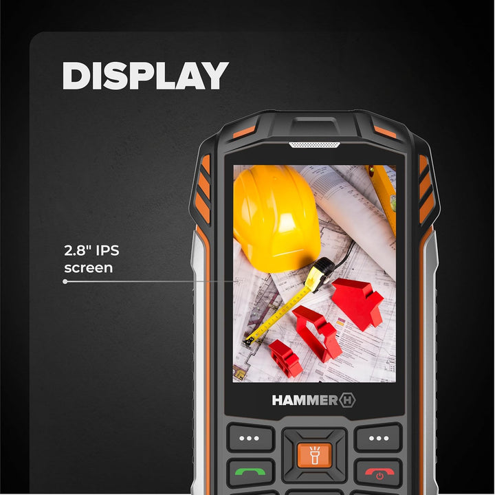 Hammer H Power Plus LTE Outdoor Handy ohne Vertrag, 4000mAh Akku, 128MB Memory, 64MB RAM, 2,8" IPS D