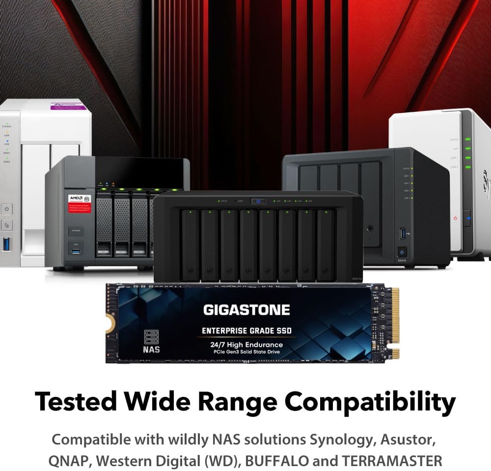 Gigastone SSD 2 TB (2er-Pack) M.2 NAS SSD 24/7 High Endurance Cache für Network Attached Storage Bus