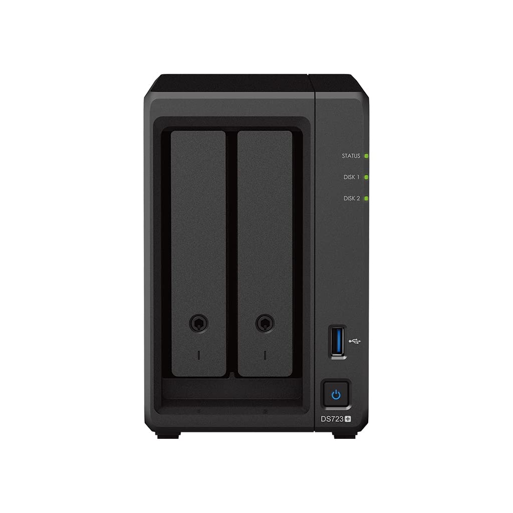 Synology DS723+ 2-Bay Diskstation NAS (AMD Ryzen™ 4 Threads R1600 Dual-Core 2GB Ram 2xRJ-45 1GbE LAN
