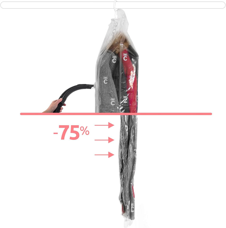 Compactor - 4er-Set Vakuumbeutel zum Aufhängen (2x M + 2x L) - Kleidung für Schrank und Garderobe ko