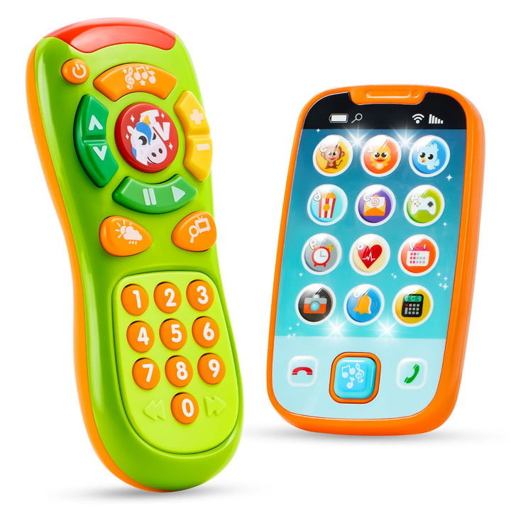 JOYIN Baby-Spielzeug Telefon, Fernbedienung und Smartphone mit Musik, Spass Lernen musikalisches Spi