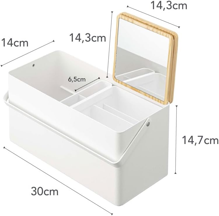 YAMAZAKI Tower 5453 Make-up Box, Weiss, Weiss