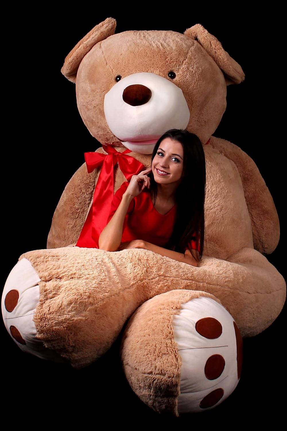 MKS XXL Teddybär mit Waschbarem Bezug | 340 cm Kuschelbär | Riesen Teddy mit strapazierfähigem Reiss