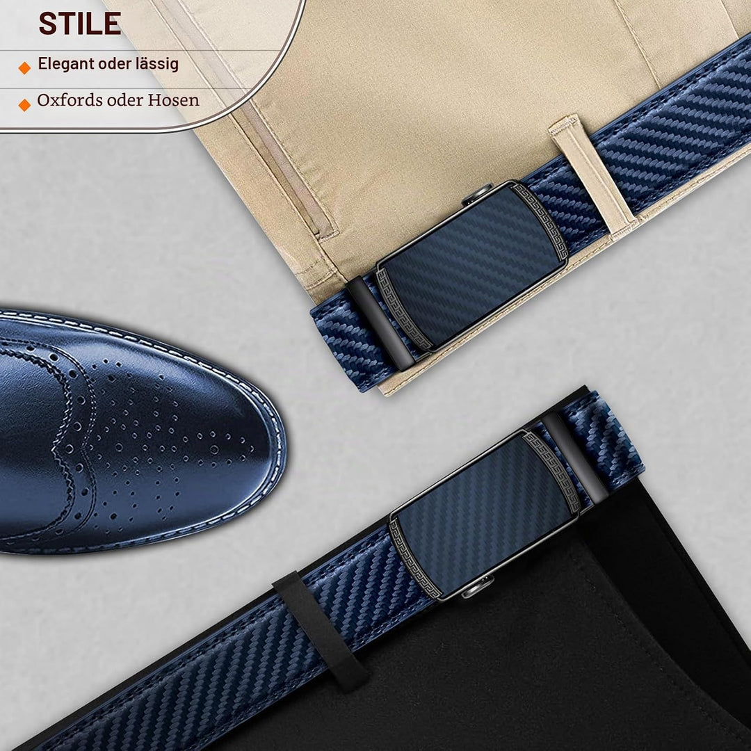 BULLIANT Gürtel Herren, Gürtel Ratsche Ledergürtel Automatikschliesse für Herren Anzug Business Klei