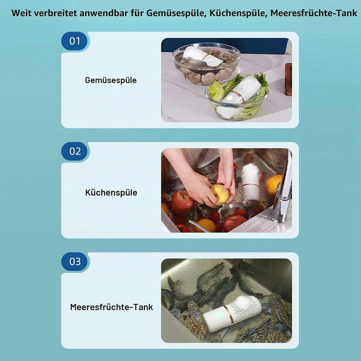 Obst- und Gemüsewaschmaschine, Kabelloses USB-Ladegerät, Tragbarer Obst- und Gemüsereiniger, Kapself