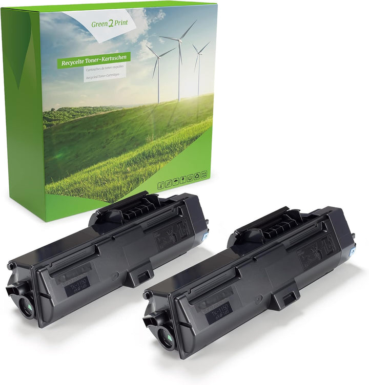 Green2Print Toner Doppelpack, 2 Kartuschen 2X 3000 Seiten ersetzt Kyocera TK-1150, 1T02RT0NL0 passen