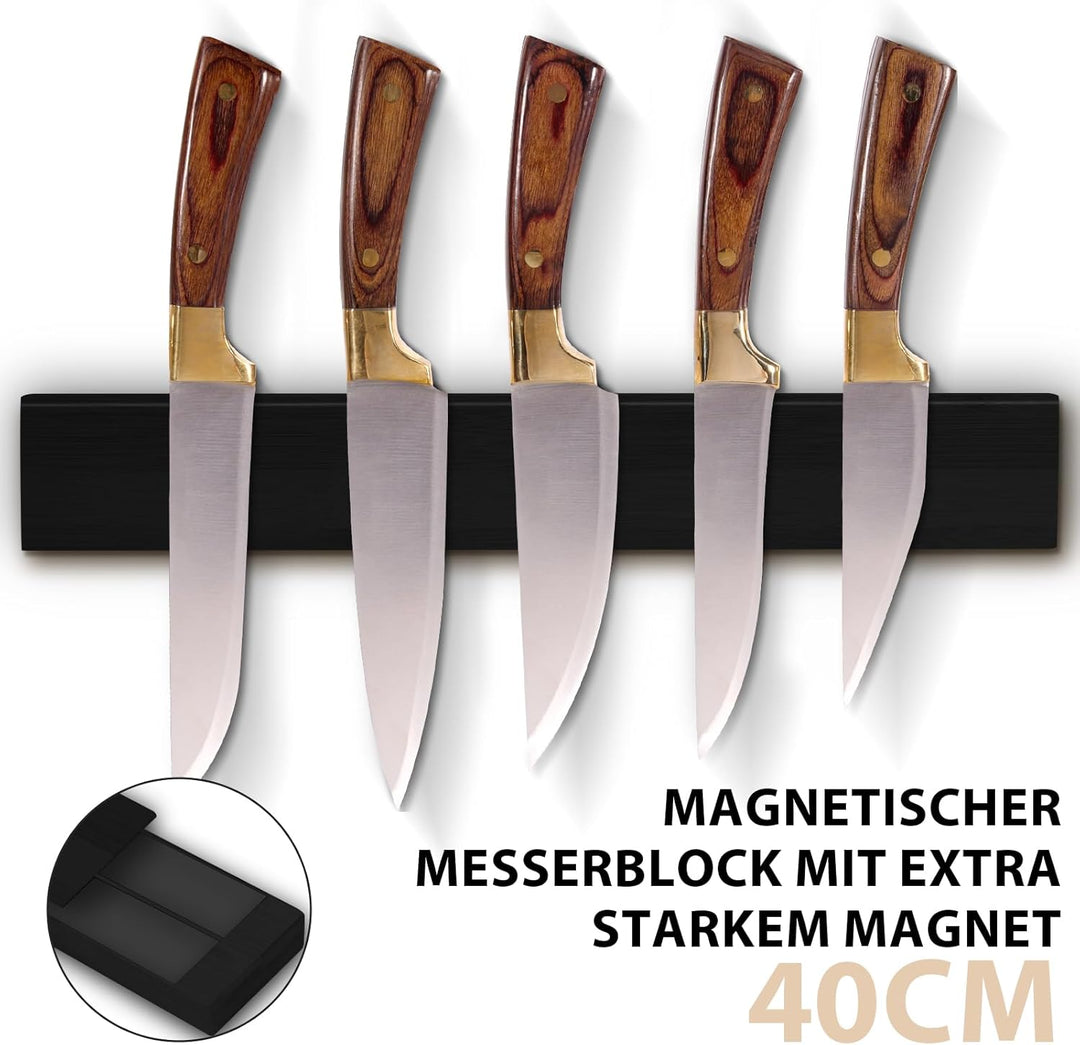 Cheerhom Magnetleiste Messer mit Magnet, Messerblock Magnetisch Ohne Messer, Messerhalter Magnetisch