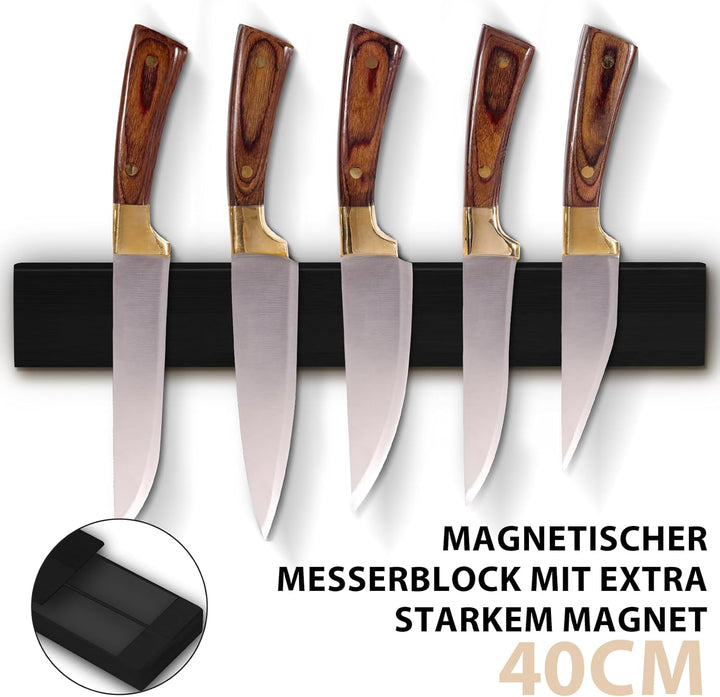 Cheerhom Magnetleiste Messer mit Magnet, Messerblock Magnetisch Ohne Messer, Messerhalter Magnetisch