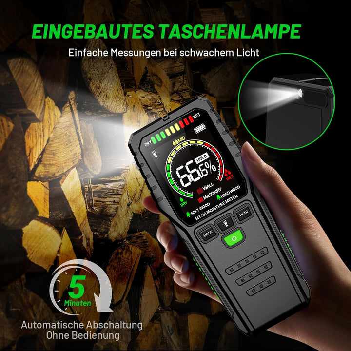 Feuchtigkeitsmessgerät für Wand & Holz – Zerstörungsfreies Feuchtemessgerät und Feuchtigkeitsmesser