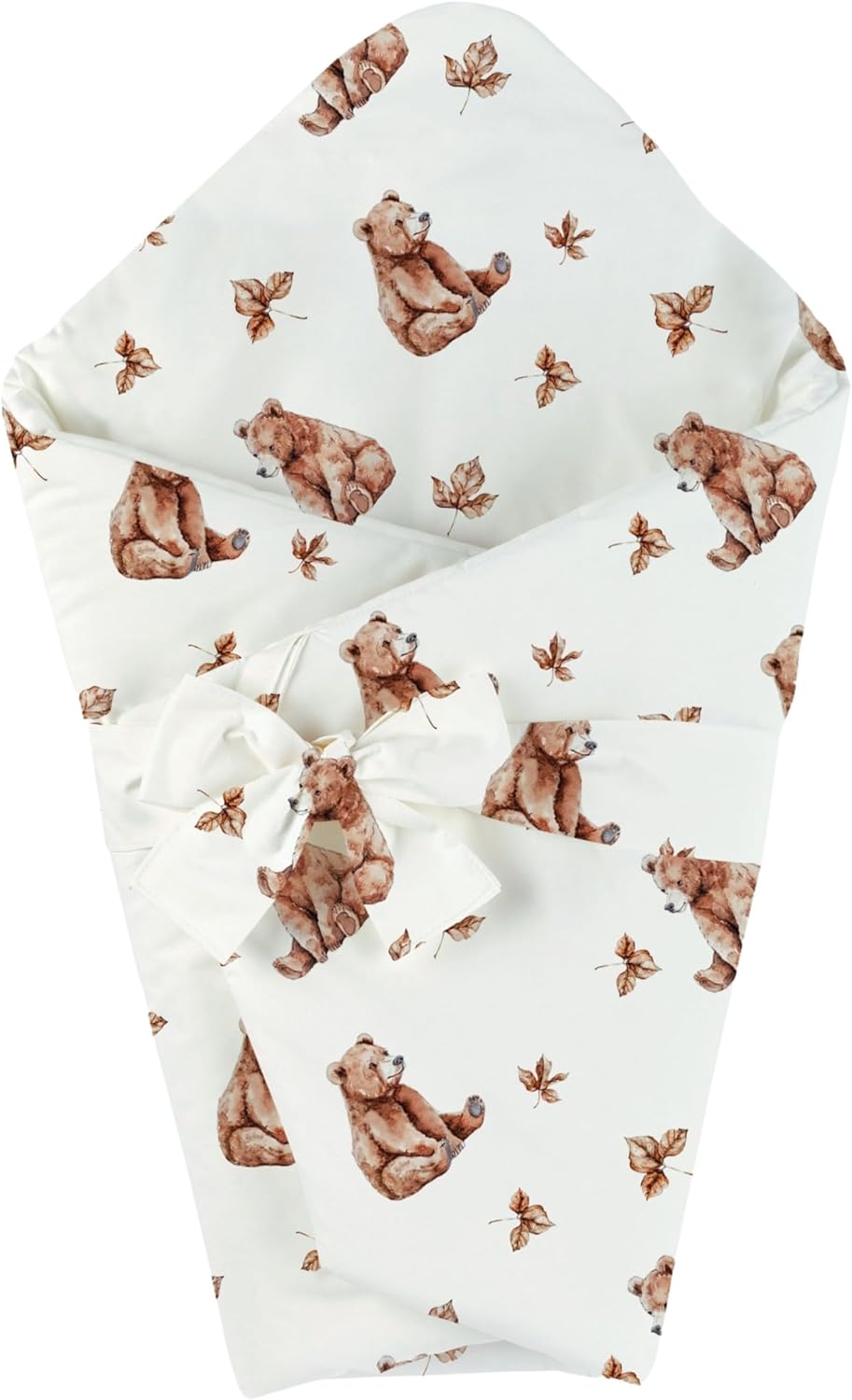 Waldin Baby Kinder Bettwäscheset 100% Bambus, ohne Bezug, Hypoallergen, Decke und Kissen, Bärchen/We