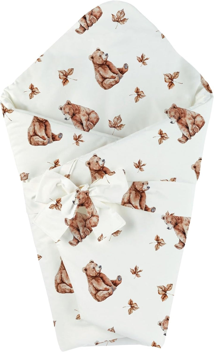 Waldin Baby Kinder Bettwäscheset 100% Bambus, ohne Bezug, Hypoallergen, Decke und Kissen, Bärchen/We