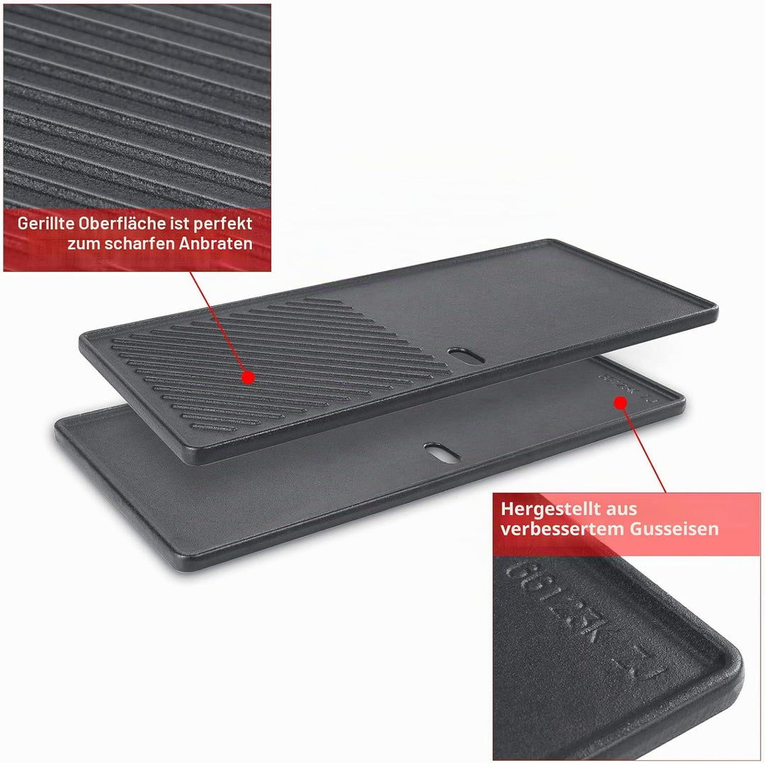 GFTIME 43 x 72,5cm Gusseisen Grillrost und Grillplatte für Charbroil Advantage 225s, Enders Boston 4