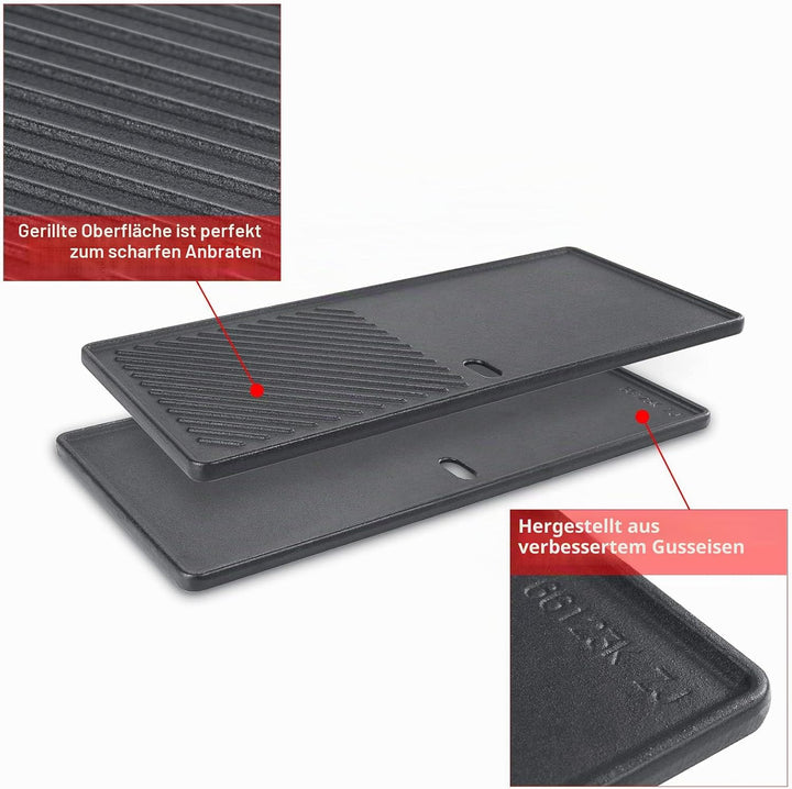 GFTIME 43 x 72,5cm Gusseisen Grillrost und Grillplatte für Charbroil Advantage 225s, Enders Boston 4
