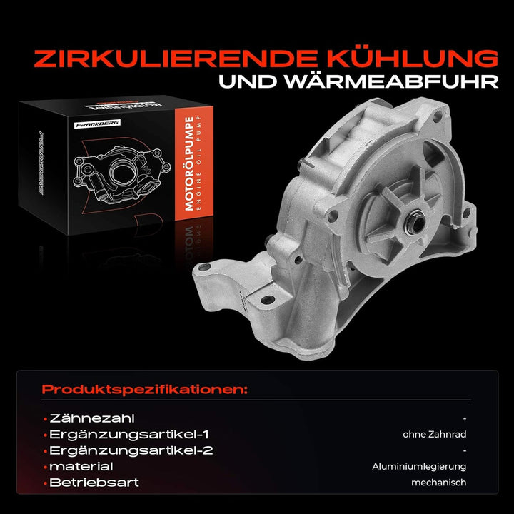 Frankberg Ölpumpe Kompatibel mit A3 2003-2013 Octavia II 2004-2013 Golf Plus 2004-2014 Golf V/VI 200
