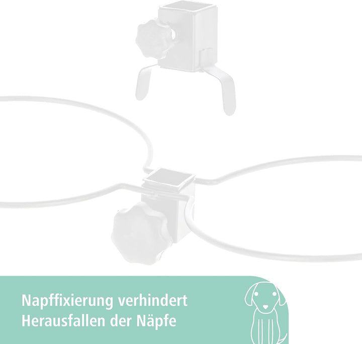 Kerbl Futterbar inklusive Edelstahlnäpfe, Stufenlos Verstellbarer Hunde Fressnapf, 2 x 1800 ml, Höhe