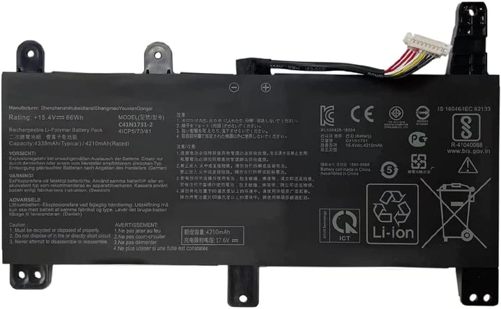ASKC C41N1731-2 Laptop Akku für Asus GL504 GL504GM GL504GS ROG Strix Scar II GL504GW GL504GS GL704 G