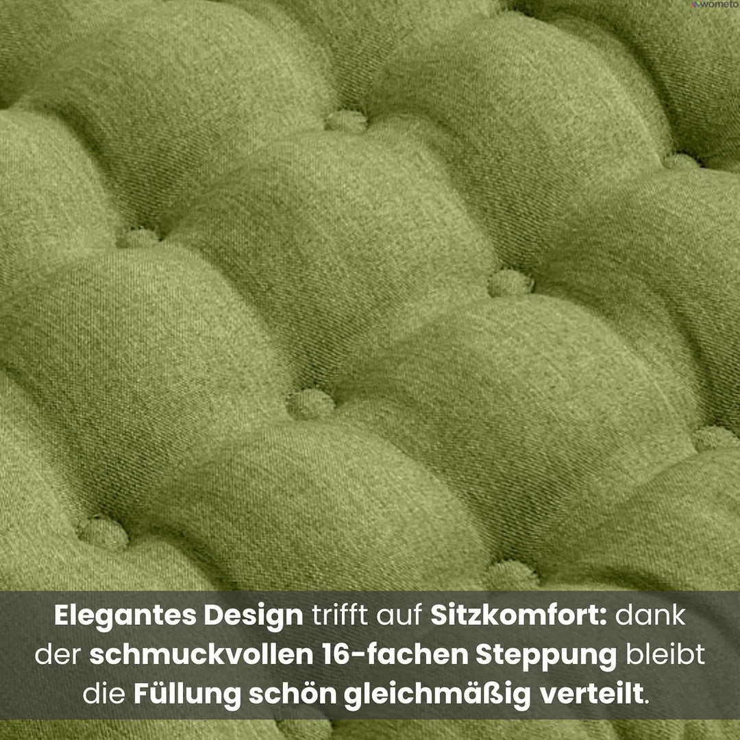 wometo 4er Set Sitzkissen Stuhl40x40 - grün grasgrün Sitzauflage Auflage Polster Stuhlkissen Sitzpol
