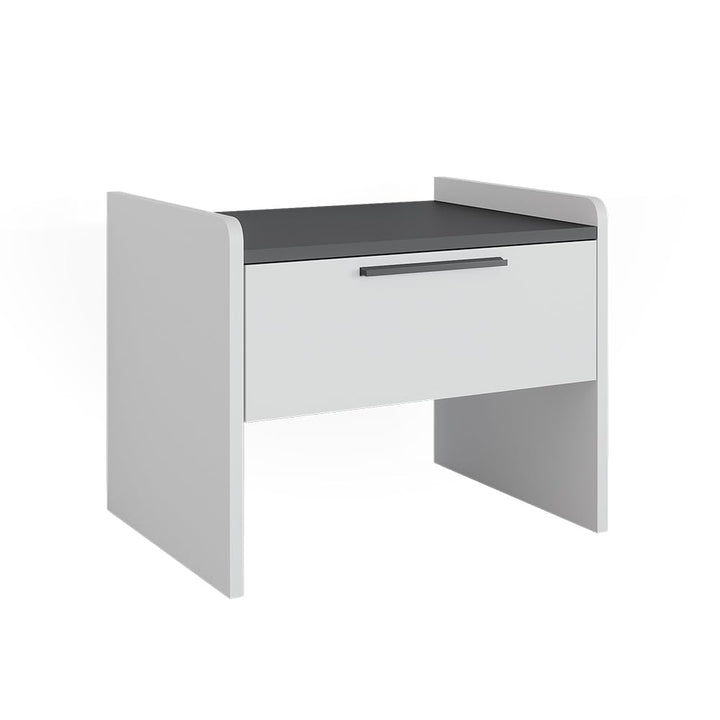 Vicco Esszimmerbank Roman, Weiss/Anthrazit, 53.5 x 41.1 cm mit 1 Schublade Weiss Hocker mit 1 Schubl