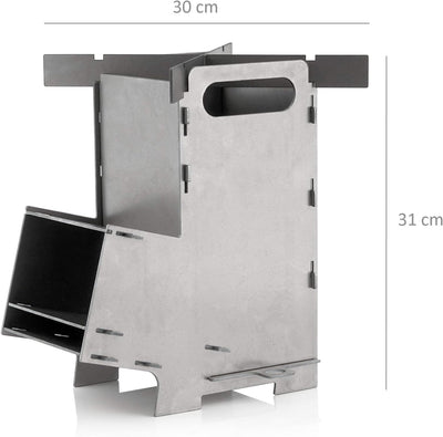 BBQ-Toro Raketenofen Rakete #5 | Rocket Stove Stecksystem aus massivem 2-mm-dickem Stahl | Ofen zum