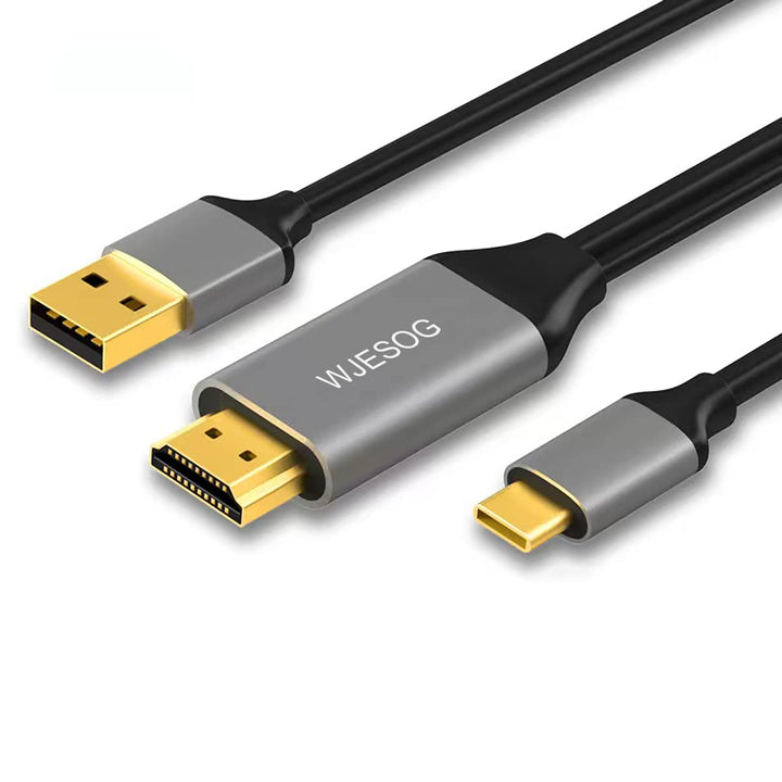 WJESOG HDMI zu USB-C Kabel 6.6ft 4K@60Hz mit USB-Stromversorgung, HDMI-Stecker auf Typ C-Stecker, Ko
