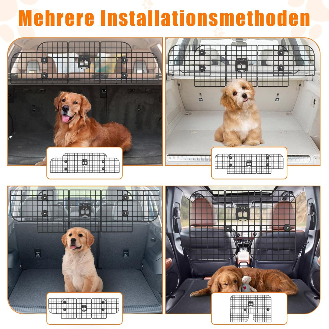 Denmay Hundegitter Auto, Universal Autoschutzgitter Trenngitter 30.7 x 93-150CM verstellbare Breite,