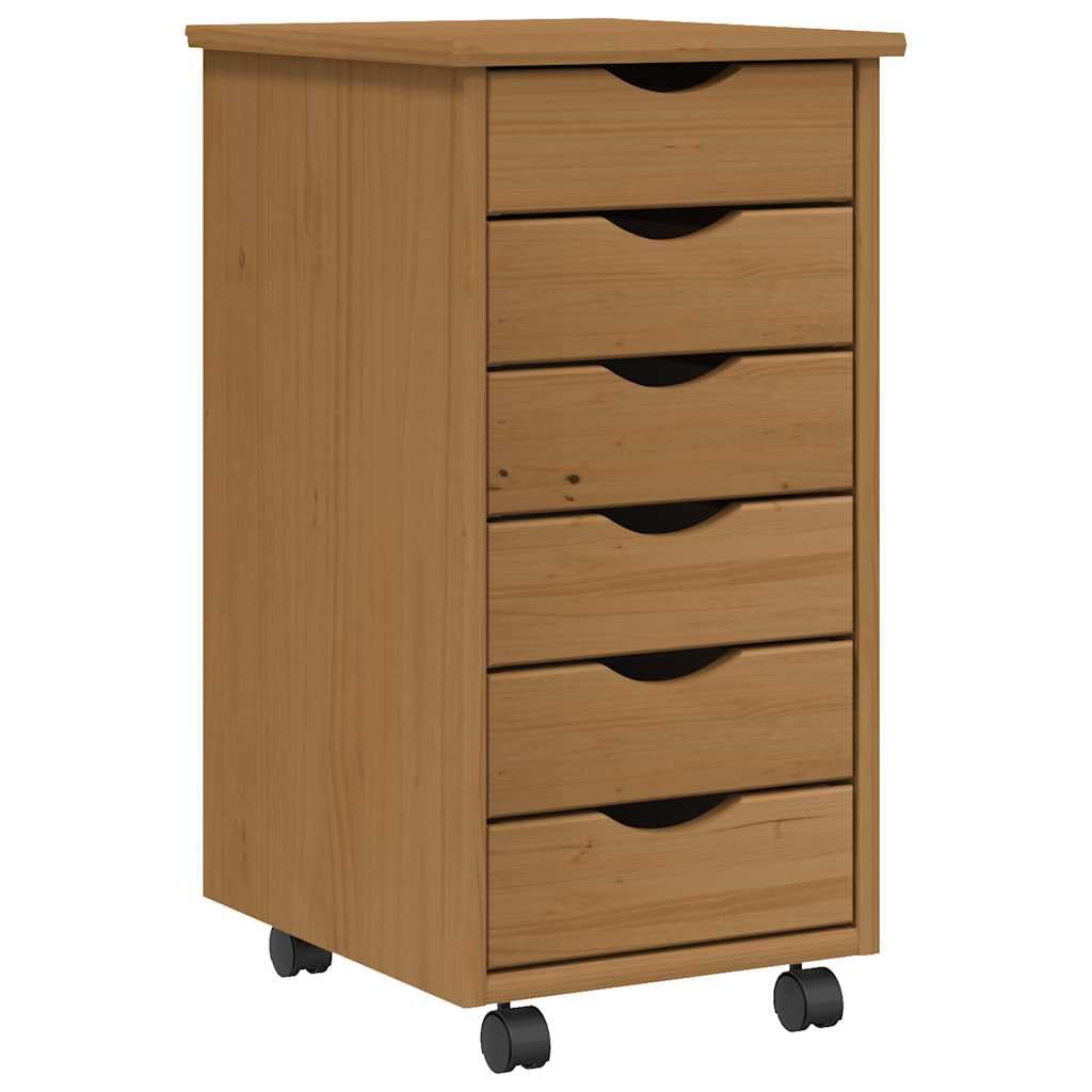 vidaXL Rollschrank, Rollcontainer mit 6 Schubladen, Kommode Schubladenschrank mit Rollen, Büroschran
