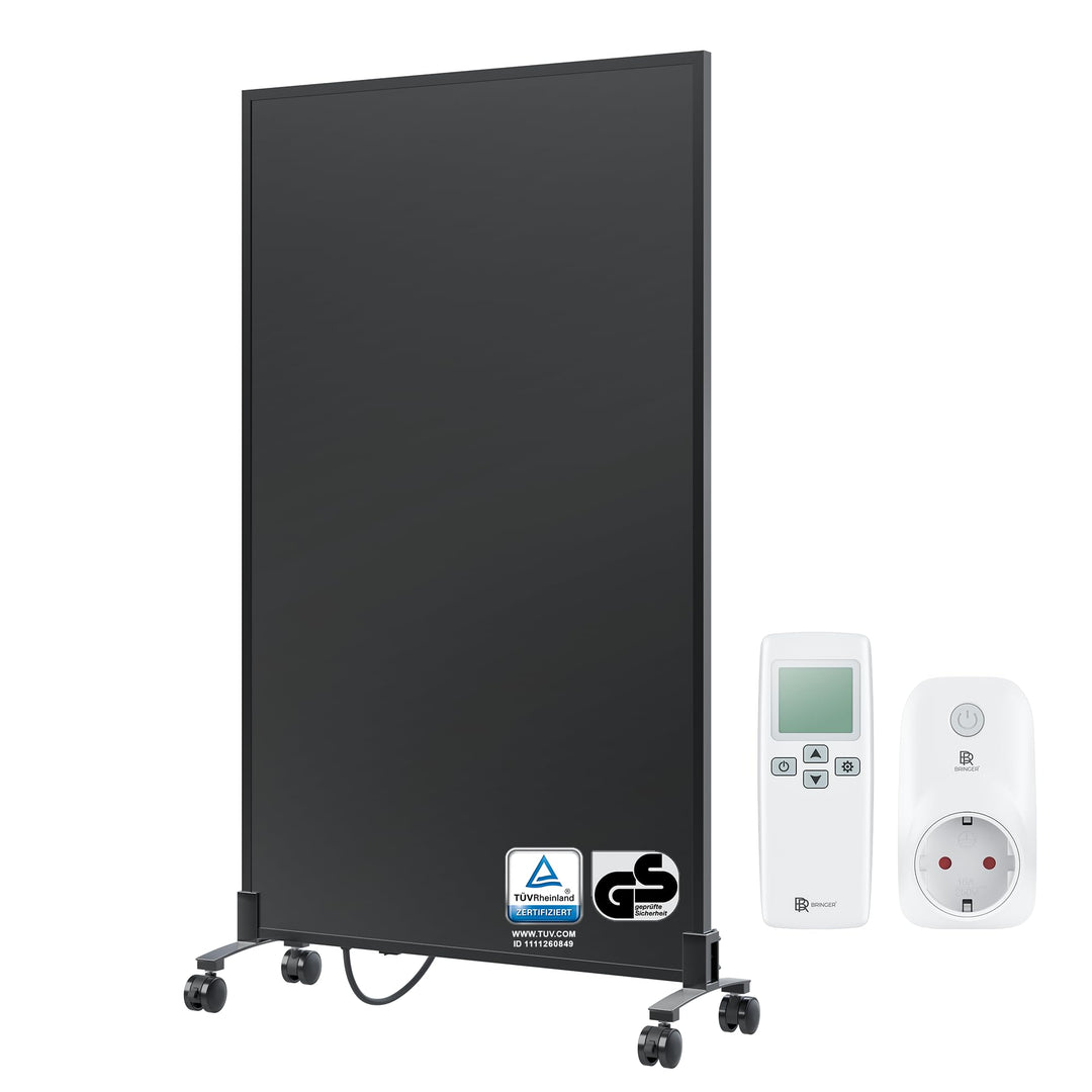 BR Bringer Infrarotheizung Standgerät - 600 Watt - Energiesparend - Mobile Elektroheizung mit Standf