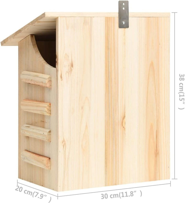 Fledermauskasten aus massivem Tannenholz 30x20x38 cm mit Metallhaken, Fledermaushaus als Schlafplatz