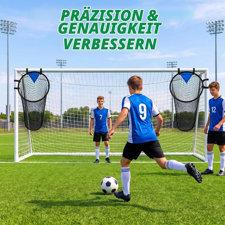 2 Stück Fussballtor Zielnetz, 45 x 60CM Fussball Ziel mit Rahmen, Nylongewebe Fussball Trainingszube