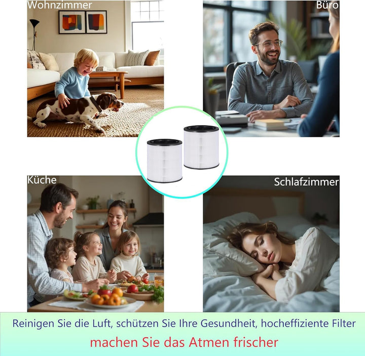 2 Stück Air4000 Ersatzfilter für Bosch Air 4000 & 4000i Luftreiniger, 3-in-1 HEPA-Filter Aktivkohlef