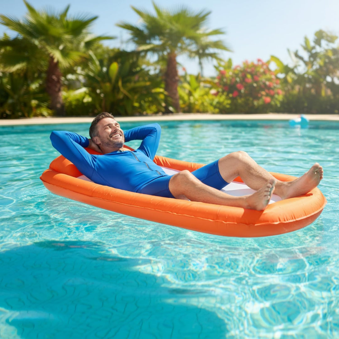 Best Sporting Aufblasbare Wasserhängematte Mesh Mat I Luftmatratze mit Netz | Pool Lounge Float I So