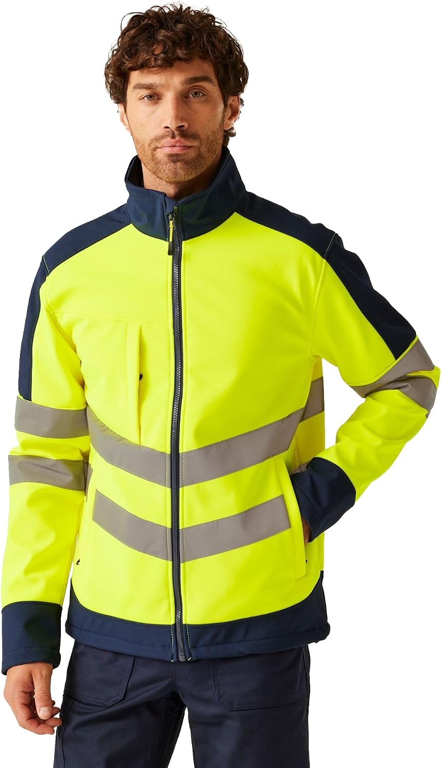 Regatta TRA625 5LV70 Professionelle Warnschutz-Softshelljacke, wasserdicht und atmungsaktiv, Orange/