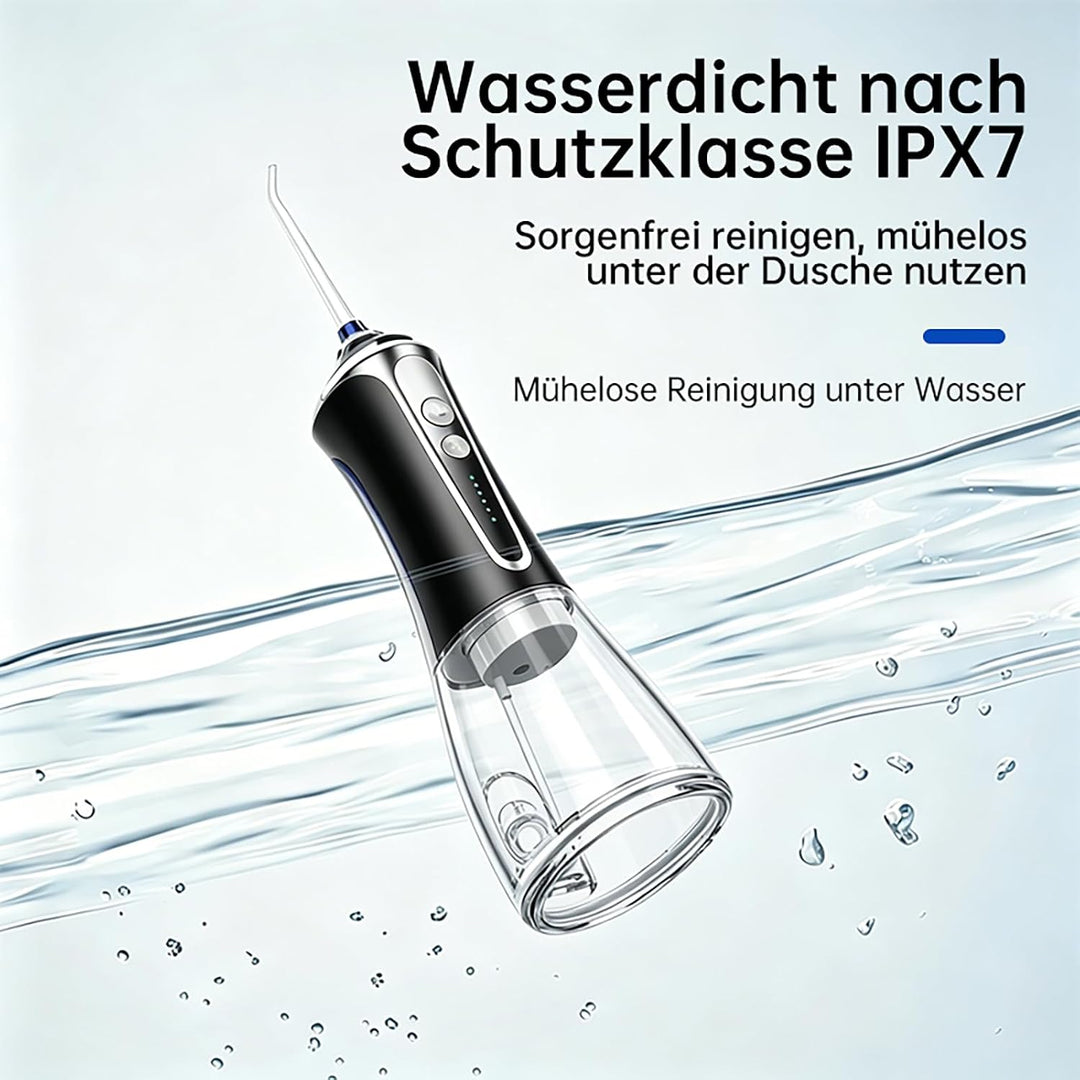 Elektrische Mundspülung Drahtlos Mit Tank 300ml Und 5 Spitzen 2500mAh IPX7 Wasserdicht Zahnspüler, E