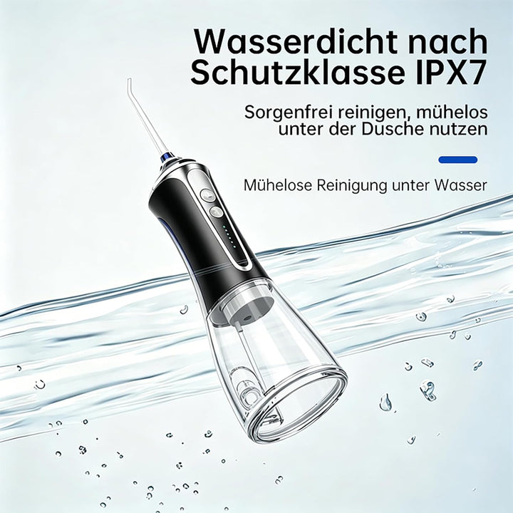 Elektrische Mundspülung Drahtlos Mit Tank 300ml Und 5 Spitzen 2500mAh IPX7 Wasserdicht Zahnspüler, E