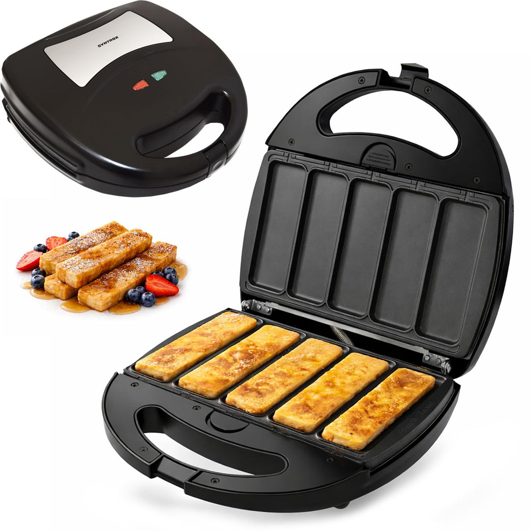 Syntrox Germany French Toast Maker Arme Ritter Chefmaker SM-1300W French Toast mit herausnehmbaren B