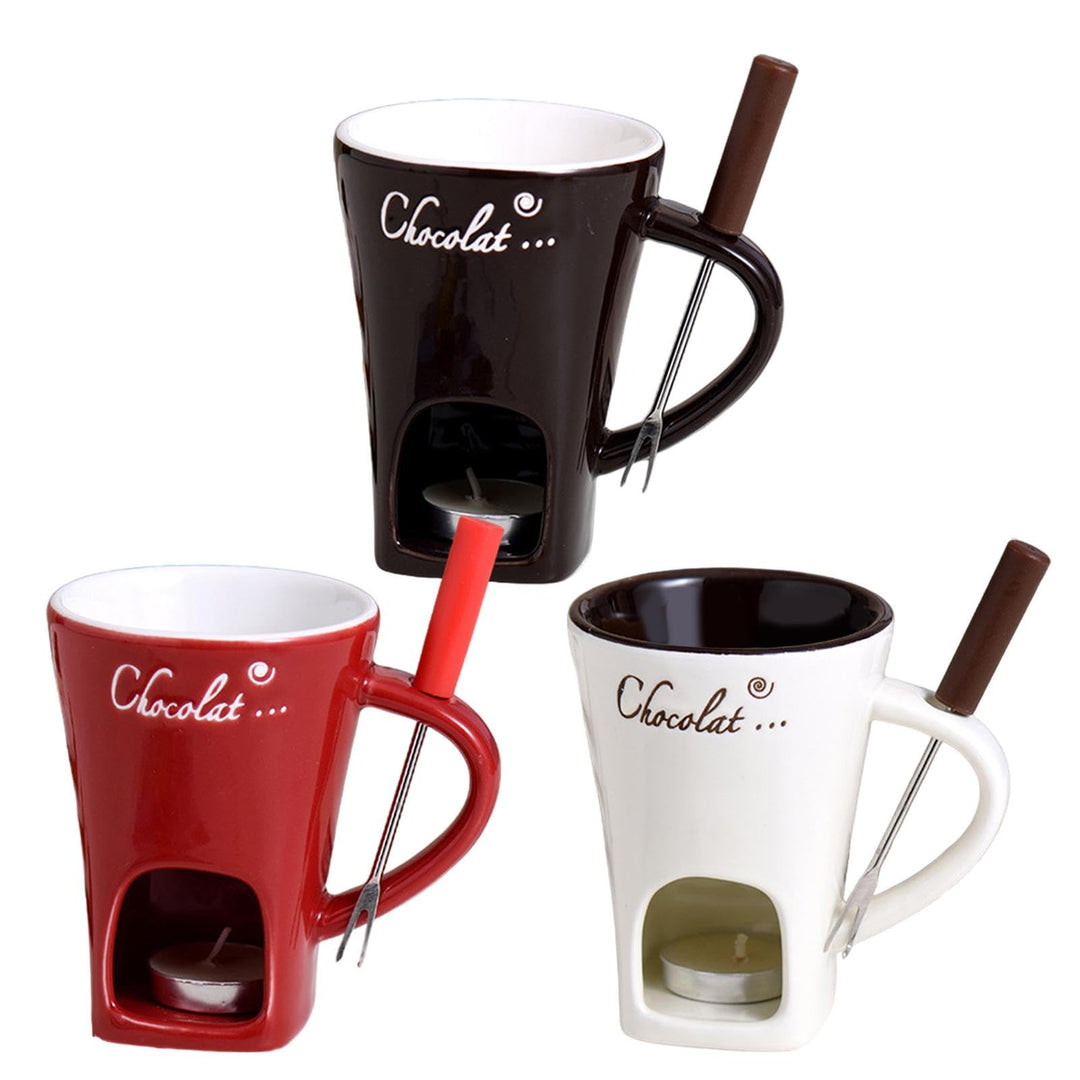 Yulokdwi Schokoladen Fondue Becher, Schokoladenschmelzbecher, Fondue-Schokoladentopf-Set, Fondue-Sch